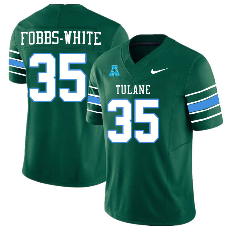 #35 Matthew Fobbs-White Tulane Green Wave Jersey College Football Uniforms,Apparels Stitched-Green